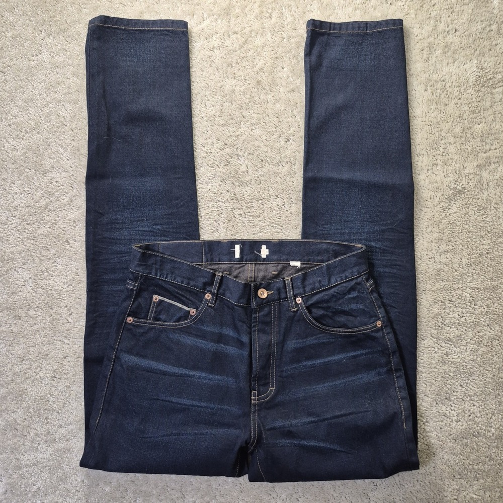 Taylor Stitch Selvedge Jeans Mens 31/34 Blue Dark Wash Whisker Button Fly Preppy